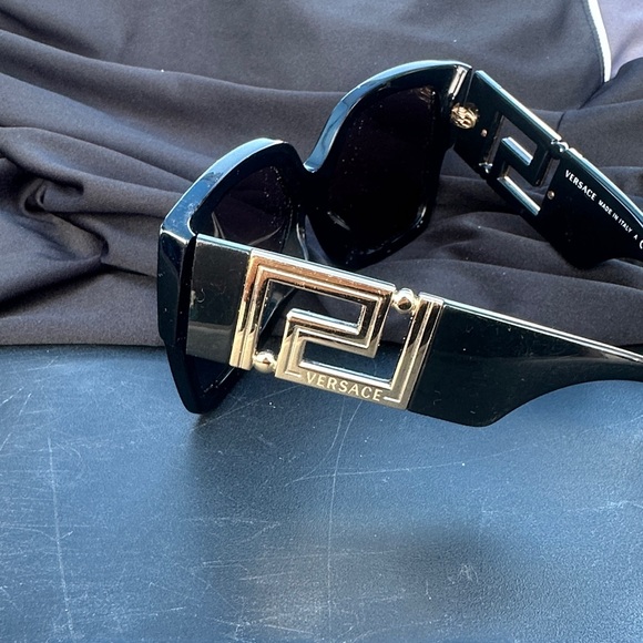 Versace Black Sunglasses with Gold Accents - Picture 2 of 7